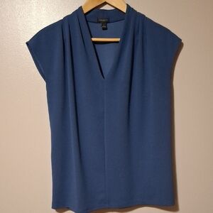 Ann Taylor Blue V-neck Blouse